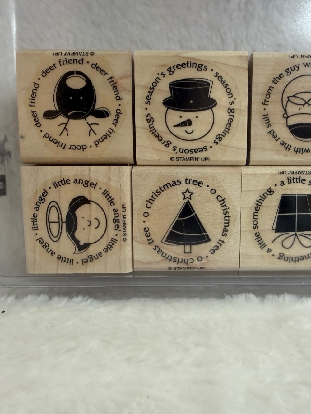 Stampin Up Retired Deer Friends Christmas Wood Stamps Card making Scrapbooking